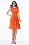 ColsBM Jenny Tangerine Simple A-line Scoop Sleeveless Chiffon Knee Length Plus Size Bridesmaid Dresses