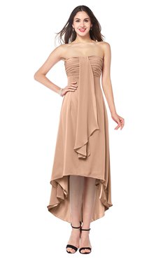 ColsBM Emilee Almost Apricot Sexy A-line Sleeveless Half Backless Asymmetric Plus Size Bridesmaid Dresses