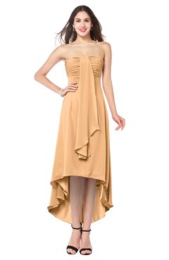 ColsBM Emilee Apricot Sexy A-line Sleeveless Half Backless Asymmetric Plus Size Bridesmaid Dresses