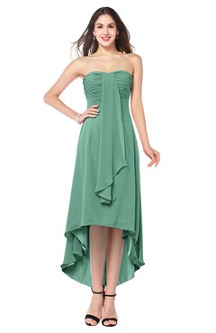 ColsBM Emilee Beryl Green Sexy A-line Sleeveless Half Backless Asymmetric Plus Size Bridesmaid Dresses