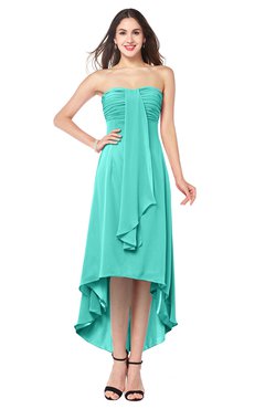 ColsBM Emilee Blue Turquoise Sexy A-line Sleeveless Half Backless Asymmetric Plus Size Bridesmaid Dresses