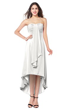 ColsBM Emilee Cloud White Sexy A-line Sleeveless Half Backless Asymmetric Plus Size Bridesmaid Dresses