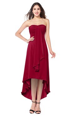 ColsBM Emilee Dark Red Sexy A-line Sleeveless Half Backless Asymmetric Plus Size Bridesmaid Dresses