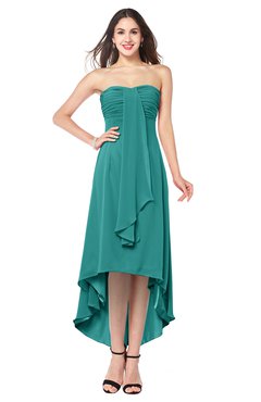ColsBM Emilee Emerald Green Sexy A-line Sleeveless Half Backless Asymmetric Plus Size Bridesmaid Dresses