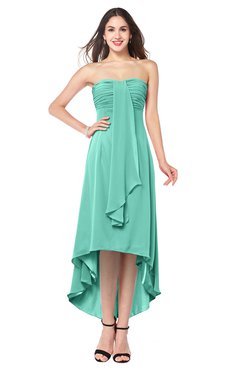 ColsBM Emilee Mint Green Sexy A-line Sleeveless Half Backless Asymmetric Plus Size Bridesmaid Dresses