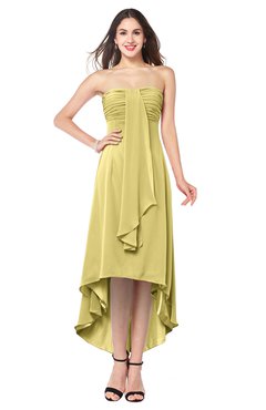 ColsBM Emilee Misted Yellow Sexy A-line Sleeveless Half Backless Asymmetric Plus Size Bridesmaid Dresses