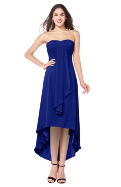 ColsBM Emilee Nautical Blue Sexy A-line Sleeveless Half Backless Asymmetric Plus Size Bridesmaid Dresses