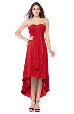 ColsBM Emilee Red Sexy A-line Sleeveless Half Backless Asymmetric Plus Size Bridesmaid Dresses