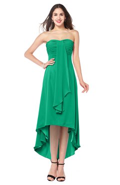 ColsBM Emilee Sea Green Sexy A-line Sleeveless Half Backless Asymmetric Plus Size Bridesmaid Dresses