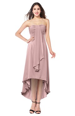 ColsBM Emilee Silver Pink Sexy A-line Sleeveless Half Backless Asymmetric Plus Size Bridesmaid Dresses