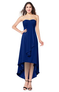 ColsBM Emilee Sodalite Blue Sexy A-line Sleeveless Half Backless Asymmetric Plus Size Bridesmaid Dresses