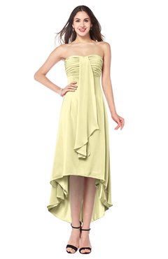ColsBM Emilee Soft Yellow Sexy A-line Sleeveless Half Backless Asymmetric Plus Size Bridesmaid Dresses