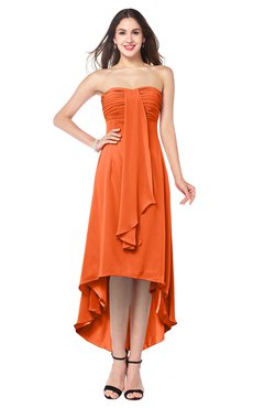 ColsBM Emilee Tangerine Sexy A-line Sleeveless Half Backless Asymmetric Plus Size Bridesmaid Dresses