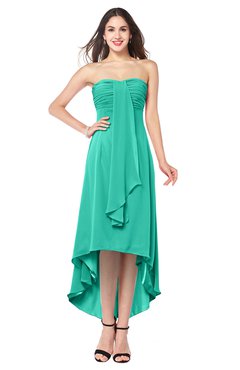ColsBM Emilee Viridian Green Sexy A-line Sleeveless Half Backless Asymmetric Plus Size Bridesmaid Dresses