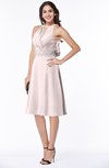 ColsBM Angelica Angel Wing Classic Lace up Chiffon Knee Length Beaded Plus Size Bridesmaid Dresses