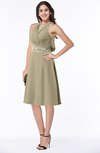 ColsBM Angelica Candied Ginger Classic Lace up Chiffon Knee Length Beaded Plus Size Bridesmaid Dresses