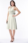 ColsBM Angelica Cream Classic Lace up Chiffon Knee Length Beaded Plus Size Bridesmaid Dresses