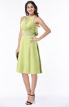 ColsBM Angelica Lime Sherbet Classic Lace up Chiffon Knee Length Beaded Plus Size Bridesmaid Dresses