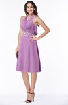 ColsBM Angelica Orchid Classic Lace up Chiffon Knee Length Beaded Plus Size Bridesmaid Dresses