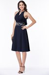 ColsBM Angelica Peacoat Classic Lace up Chiffon Knee Length Beaded Plus Size Bridesmaid Dresses