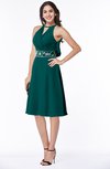 ColsBM Angelica Shaded Spruce Classic Lace up Chiffon Knee Length Beaded Plus Size Bridesmaid Dresses