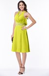 ColsBM Angelica Sulphur Spring Classic Lace up Chiffon Knee Length Beaded Plus Size Bridesmaid Dresses