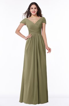 ColsBM Evie Boa Glamorous A-line Short Sleeve Floor Length Ruching Plus Size Bridesmaid Dresses