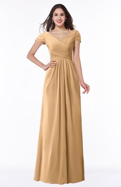 ColsBM Evie Desert Mist Glamorous A-line Short Sleeve Floor Length Ruching Plus Size Bridesmaid Dresses
