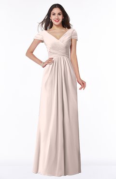 ColsBM Evie Silver Peony Glamorous A-line Short Sleeve Floor Length Ruching Plus Size Bridesmaid Dresses