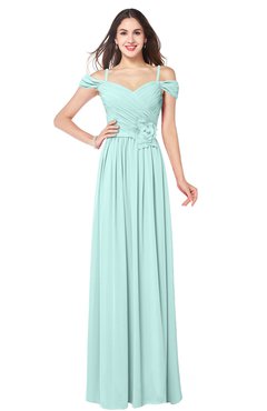 ColsBM Susan Blue Glass Mature Short Sleeve Zipper Floor Length Ribbon Plus Size Bridesmaid Dresses