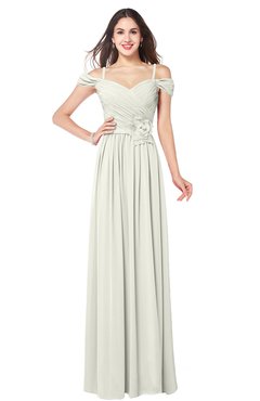 ColsBM Susan Cream Mature Short Sleeve Zipper Floor Length Ribbon Plus Size Bridesmaid Dresses