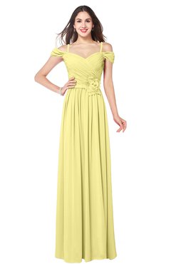 ColsBM Susan Daffodil Mature Short Sleeve Zipper Floor Length Ribbon Plus Size Bridesmaid Dresses