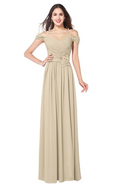 ColsBM Susan Novelle Peach Mature Short Sleeve Zipper Floor Length Ribbon Plus Size Bridesmaid Dresses