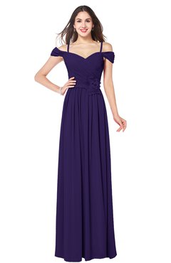 ColsBM Susan Royal Purple Mature Short Sleeve Zipper Floor Length Ribbon Plus Size Bridesmaid Dresses