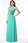 ColsBM Elaine Blue Turquoise Modern A-line Sleeveless Zip up Flower Plus Size Bridesmaid Dresses