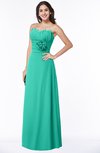 ColsBM Elaine Viridian Green Modern A-line Sleeveless Zip up Flower Plus Size Bridesmaid Dresses