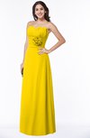 ColsBM Elaine Yellow Modern A-line Sleeveless Zip up Flower Plus Size Bridesmaid Dresses