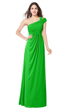 ColsBM Bethany Classic Green Modern A-line Sleeveless Chiffon Floor Length Plus Size Bridesmaid Dresses