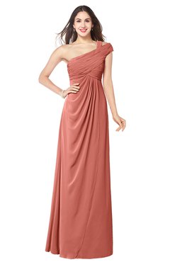 ColsBM Bethany Crabapple Modern A-line Sleeveless Chiffon Floor Length Plus Size Bridesmaid Dresses