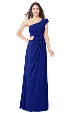 ColsBM Bethany Electric Blue Modern A-line Sleeveless Chiffon Floor Length Plus Size Bridesmaid Dresses