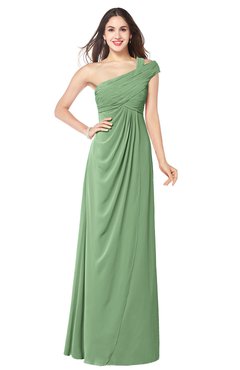 ColsBM Bethany Fair Green Modern A-line Sleeveless Chiffon Floor Length Plus Size Bridesmaid Dresses