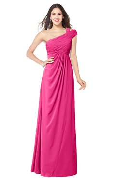ColsBM Bethany Fandango Pink Modern A-line Sleeveless Chiffon Floor Length Plus Size Bridesmaid Dresses