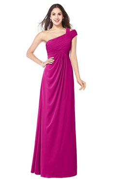 ColsBM Bethany Hot Pink Modern A-line Sleeveless Chiffon Floor Length Plus Size Bridesmaid Dresses