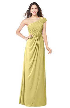 ColsBM Bethany Misted Yellow Modern A-line Sleeveless Chiffon Floor Length Plus Size Bridesmaid Dresses