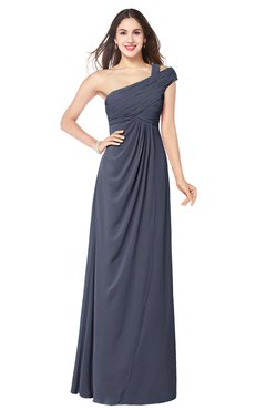 ColsBM Bethany Nightshadow Blue Modern A-line Sleeveless Chiffon Floor Length Plus Size Bridesmaid Dresses