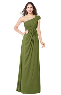 ColsBM Bethany Olive Green Modern A-line Sleeveless Chiffon Floor Length Plus Size Bridesmaid Dresses