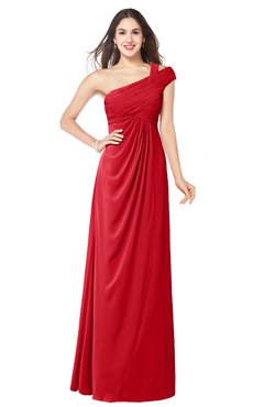 ColsBM Bethany Red Modern A-line Sleeveless Chiffon Floor Length Plus Size Bridesmaid Dresses