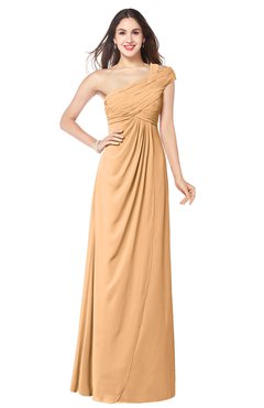 ColsBM Bethany Salmon Buff Modern A-line Sleeveless Chiffon Floor Length Plus Size Bridesmaid Dresses
