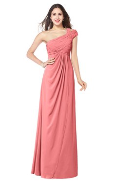 ColsBM Bethany Shell Pink Modern A-line Sleeveless Chiffon Floor Length Plus Size Bridesmaid Dresses