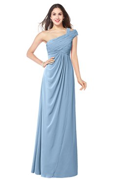 ColsBM Bethany Sky Blue Modern A-line Sleeveless Chiffon Floor Length Plus Size Bridesmaid Dresses